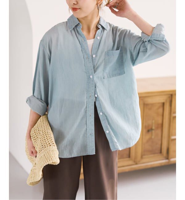 Spick and Span「2.25オンスシアーデニムシャツ」|シャツ・ブラウス|