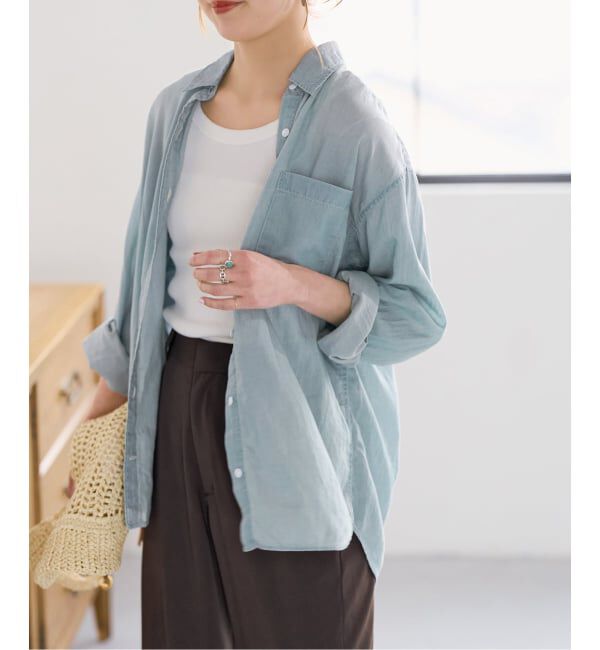 Spick and Span「2.25オンスシアーデニムシャツ」|シャツ・ブラウス|