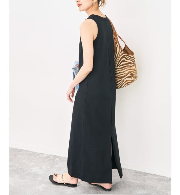 Spick and Span「《追加》天竺アメスリロングワンピース」|ワンピース|ブラック