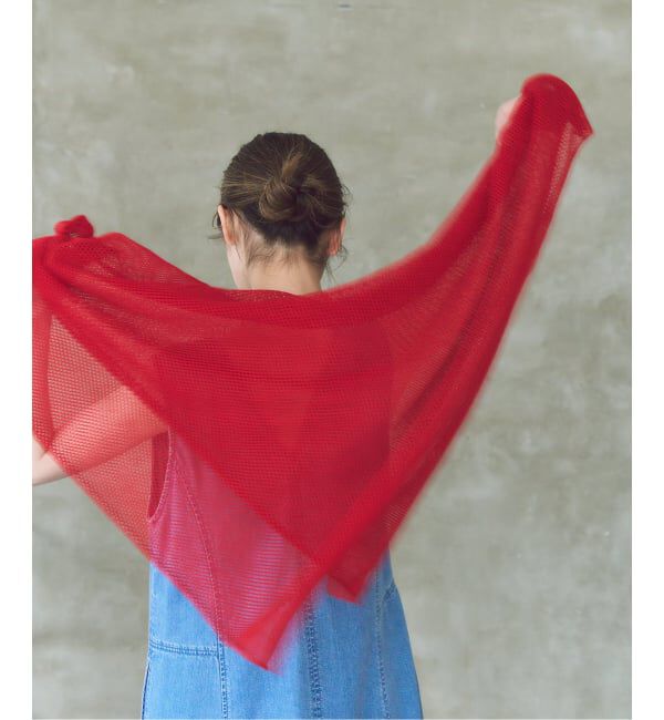 NOBLE「THROW/スロー Linen Cross Mesh Scarf」|ストール|