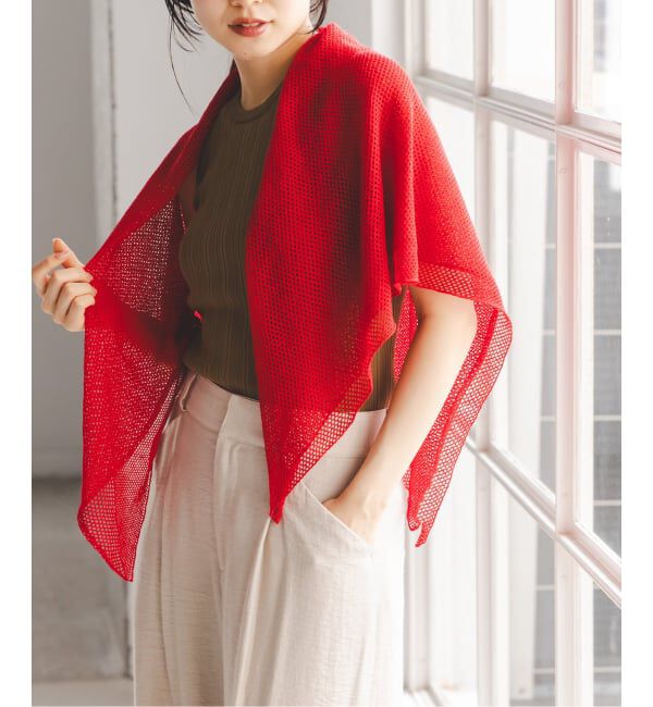 NOBLE「THROW/スロー Linen Cross Mesh Scarf」|ストール|