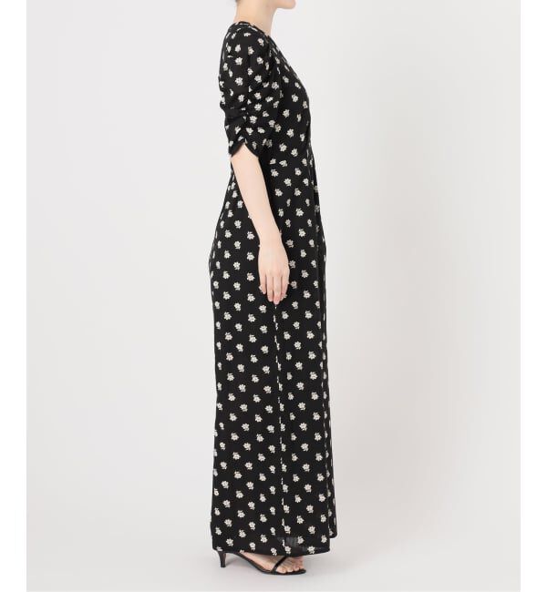 Spick and Span「《別注 / 予約》ne Quittez pas / ヌキテパ  Cotton Dobby Stripe Flower Print Al*」|オールインワン|