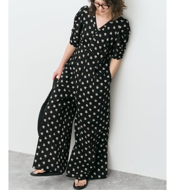 Spick and Span「《別注 / 予約》ne Quittez pas / ヌキテパ  Cotton Dobby Stripe Flower Print Al*」|オールインワン|
