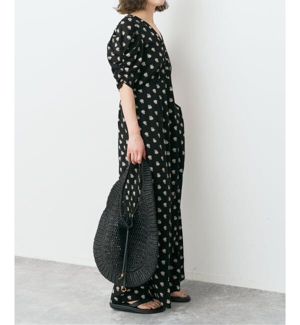 Spick and Span「《別注 / 予約》ne Quittez pas / ヌキテパ  Cotton Dobby Stripe Flower Print Al*」|オールインワン|