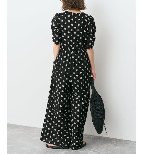 Spick and Span「《別注 / 予約》ne Quittez pas / ヌキテパ  Cotton Dobby Stripe Flower Print Al*」|オールインワン|