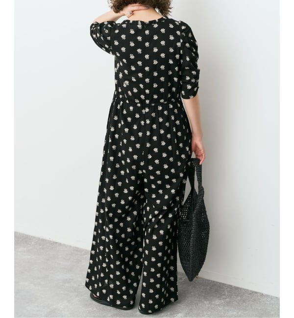 Spick and Span「《別注 / 予約》ne Quittez pas / ヌキテパ  Cotton Dobby Stripe Flower Print Al*」|オールインワン|