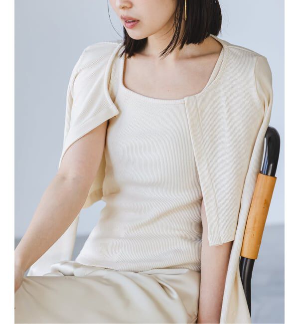 NOBLE「《アンサンブル対応》MAISON CORNICHON/メゾン コルニション Square Tank TOP」|タンクトップ|