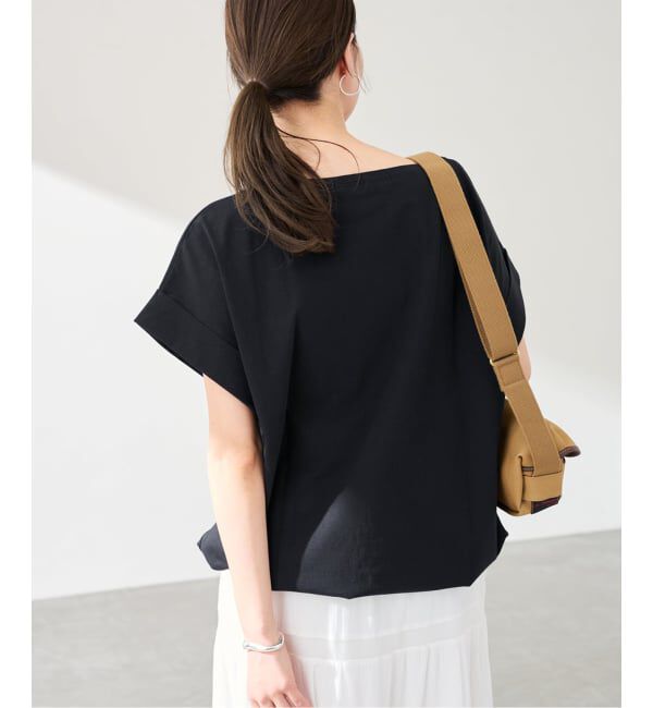 FRAMeWORK「≪予約≫ボートネック裾ドロストプルオーバー」|Tシャツ・カットソー|ブラック