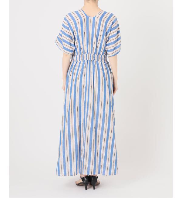 Spick and Span「《WEB限定 / 追加予約》ne Quittez pas Cotton Voile Stripe Waist Gather Dress」|ワンピース|