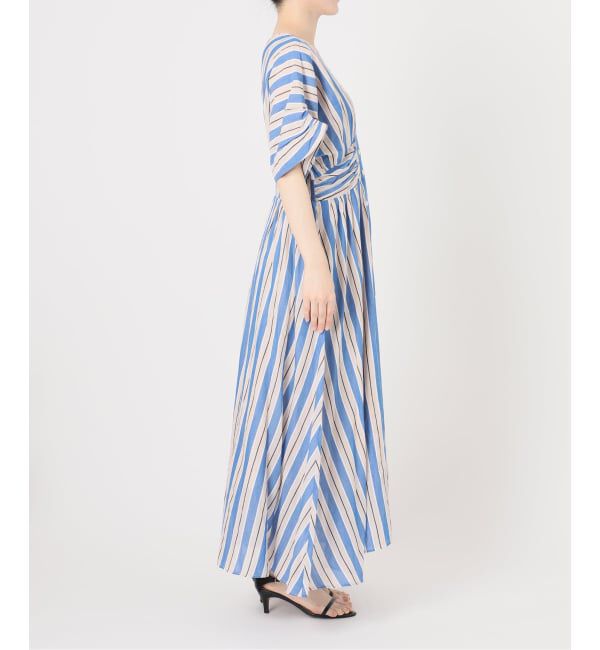 Spick and Span「《WEB限定 / 追加予約》ne Quittez pas Cotton Voile Stripe Waist Gather Dress」|ワンピース|