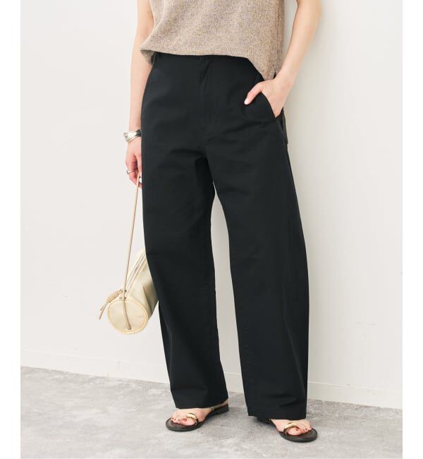 Spick and Span「《予約》ライトコットンバレルレッグパンツ」|その他|ブラック