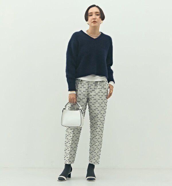 NOLLEY'S「《手洗い可能》ヘアリーストレッチVネックプルオーバーニット」|ニット・セーター|