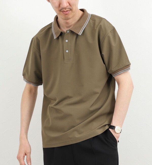 NOLLEY'S goodman「【TAION/タイオン】NON DOWN BASIC JERSEY HARF SLEEVE POLO 26SS」|ポロシャツ|ダークカーキ