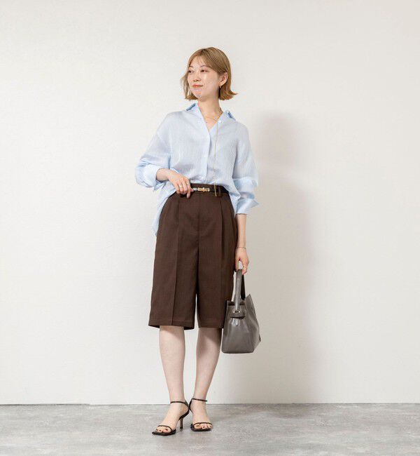 NOLLEY'S sophi「《セットアップ対応》ウォッシャブルリネンライクシアーボイルハーフパンツ」|その他|