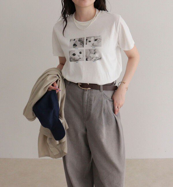 fredy emue「刺しゅう入りCAT PHOTO Tシャツ」|Tシャツ・カットソー|