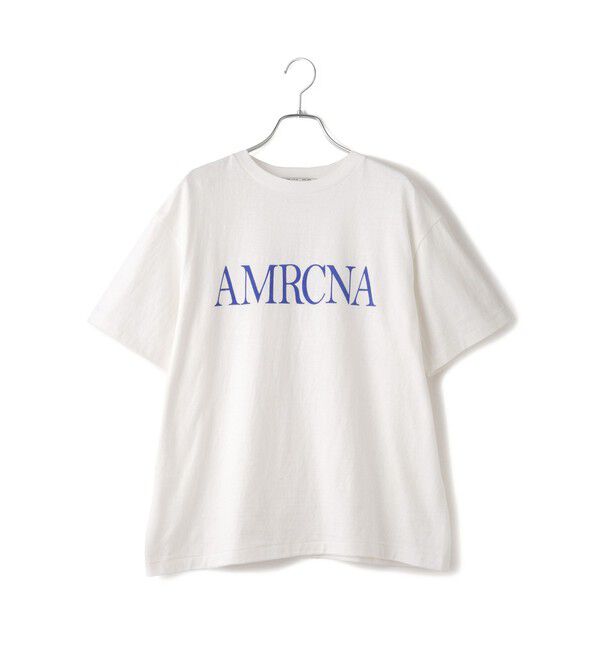 SALON adam et rope'「【Americana（アメリカーナ）】ラフィー丸胴 プリントT / センターロゴ」|Tシャツ・カットソー|