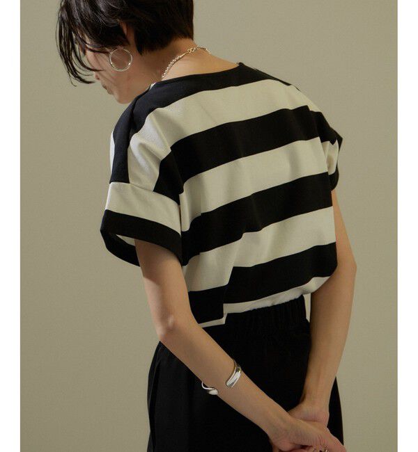 SALON adam et rope'「【WEB限定】ポンチボーダークルーネックTシャツ」|Tシャツ・カットソー|