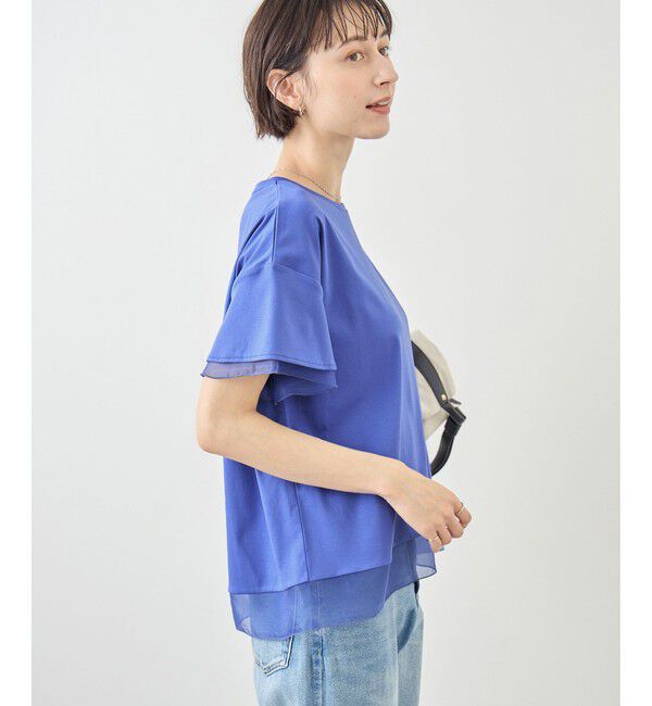 Rope&rsquo;Picnic「70シルケットシアードッキングトップス/着丈が選べる・UVカット・接触冷感」|Tシャツ・カットソー|
