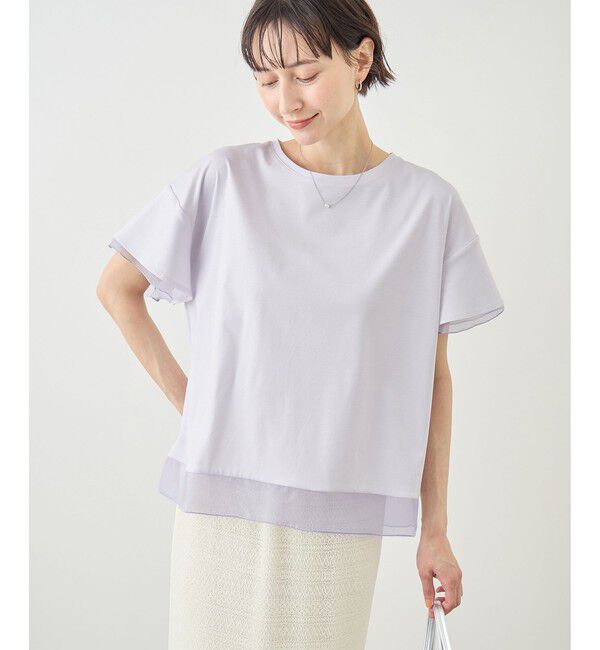 Rope&rsquo;Picnic「70シルケットシアードッキングトップス/着丈が選べる・UVカット・接触冷感」|Tシャツ・カットソー|