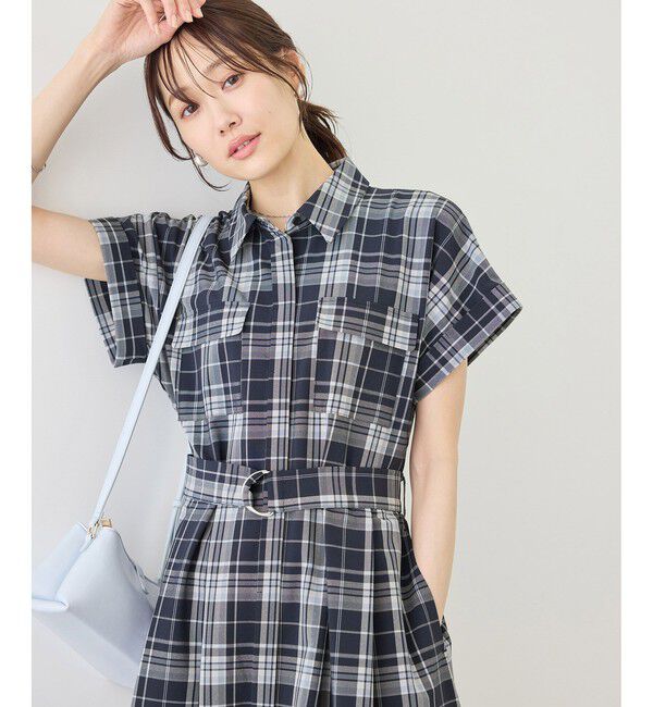Rope&rsquo;Picnic「アウトポケットシャツコンシャスワンピース/リンクコーデ」|ワンピース|ネイビー系(41)