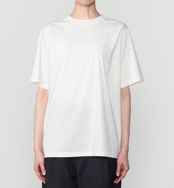 「GOOD PEOPLE GOOD STITCHING GOOD PRODUCT | クルーネック プレートショルダーTシャツ WOMEN」|Tシャツ・カットソー|