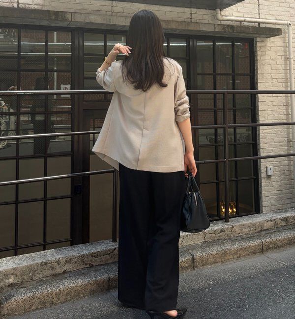  「《マイナス3kg見え/サイズ展開豊富》ジャージワイドパンツ」|スラックス|