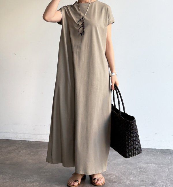  「【WEB限定】接触冷感フレンチスリーブワンピース」|ワンピース|