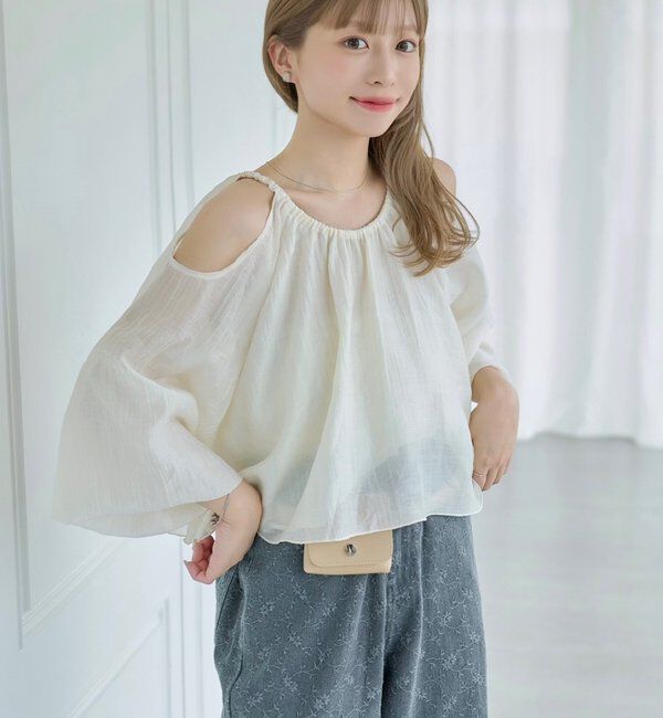 「【WEB先行/S.Lサイズ展開】カットアウトブラウス」|シャツ・ブラウス|