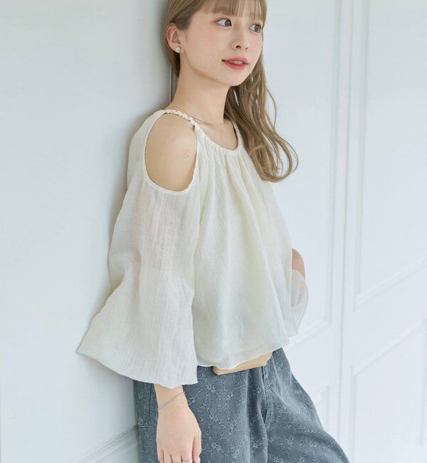  「【WEB先行/S.Lサイズ展開】カットアウトブラウス」|シャツ・ブラウス|
