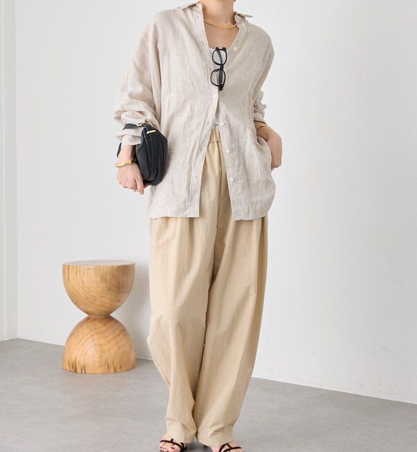  「予約【名品/サイズ展開あり】リネンワイドシャツ」|シャツ・ブラウス|