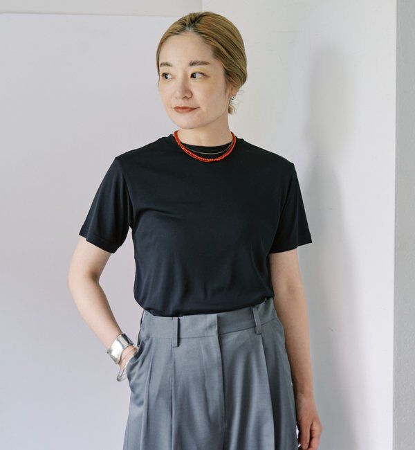  「【LUALY】シアープレーンチビTee」|Tシャツ・カットソー|ブラック