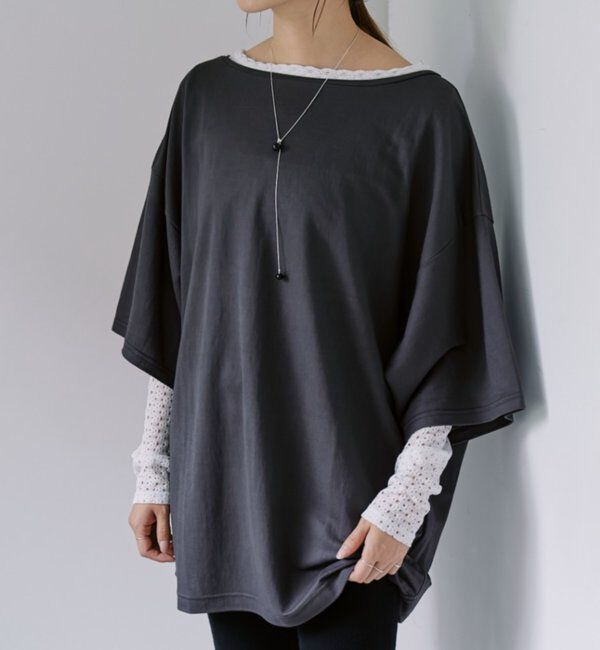  「2WAYヘンリーBIGTee」|Tシャツ・カットソー|チャコールグレー
