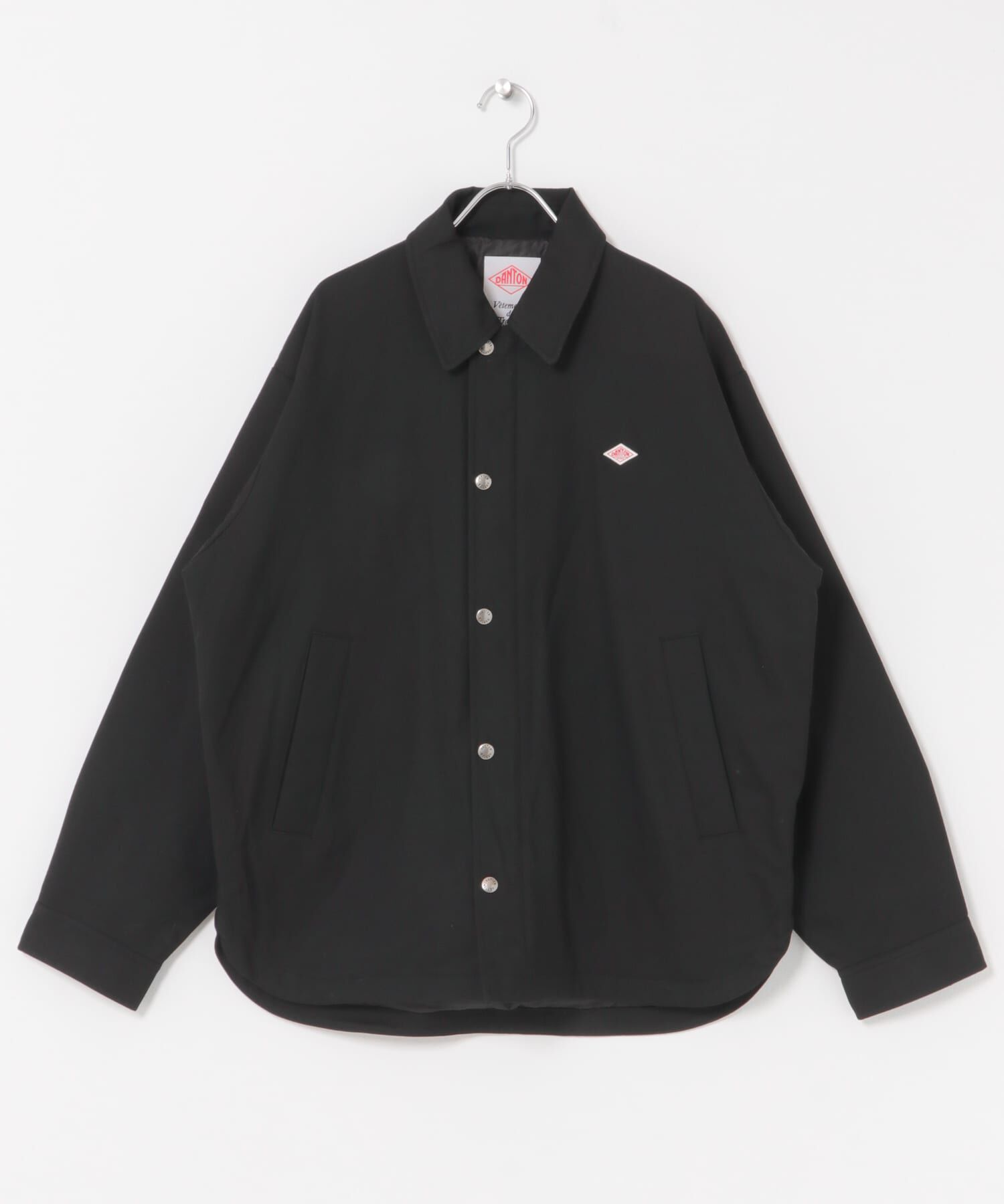 URBAN RESEARCH DOORS「DANTON　COACH JACKET」|ノーカラーコート|ブラック