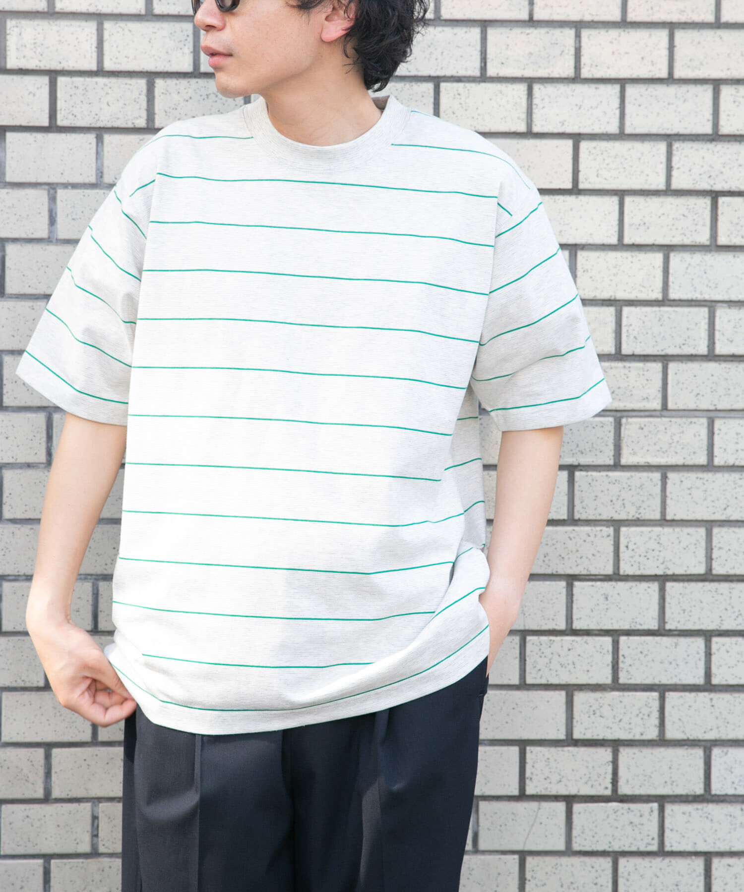 URBAN RESEARCH DOORS「FORK&SPOON　プレーティングボーダーショートスリーブTシャツ」|Tシャツ・カットソー|