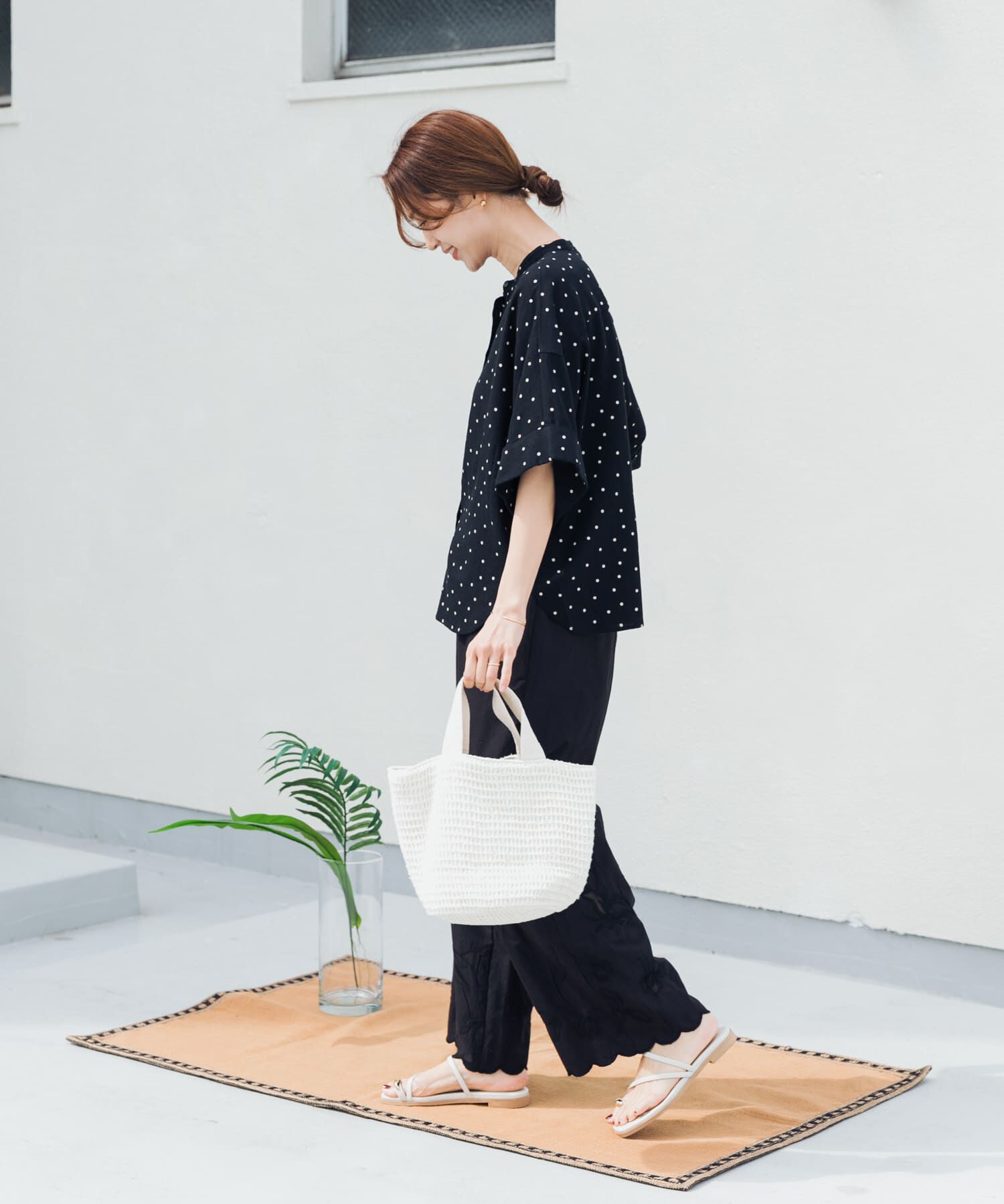 URBAN RESEARCH DOORS「リネンリヨセルドットドルマンシャツ」|シャツ・ブラウス|