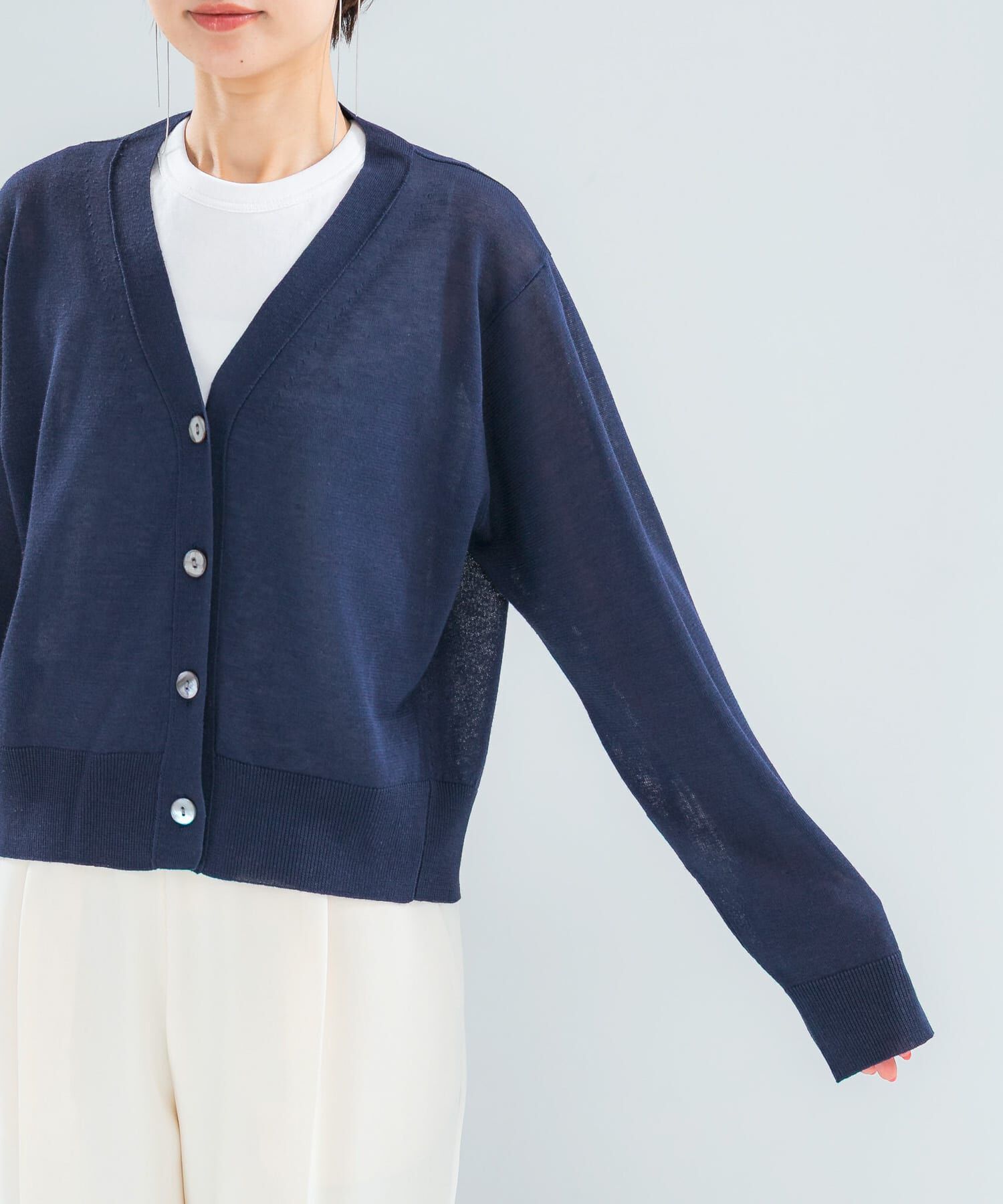 URBAN RESEARCH ROSSO「リネン混セミシアーカーディガン」|カーディガン|