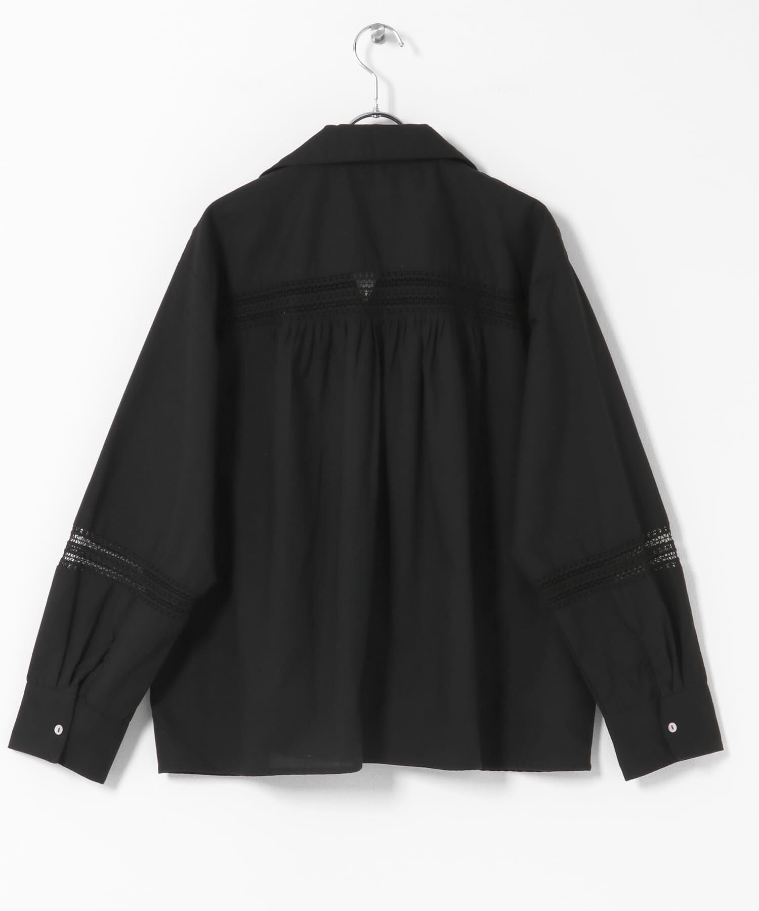 Sonny Label 「ブロッキングレースコットンシャツジャケット」|ノーカラーコート|