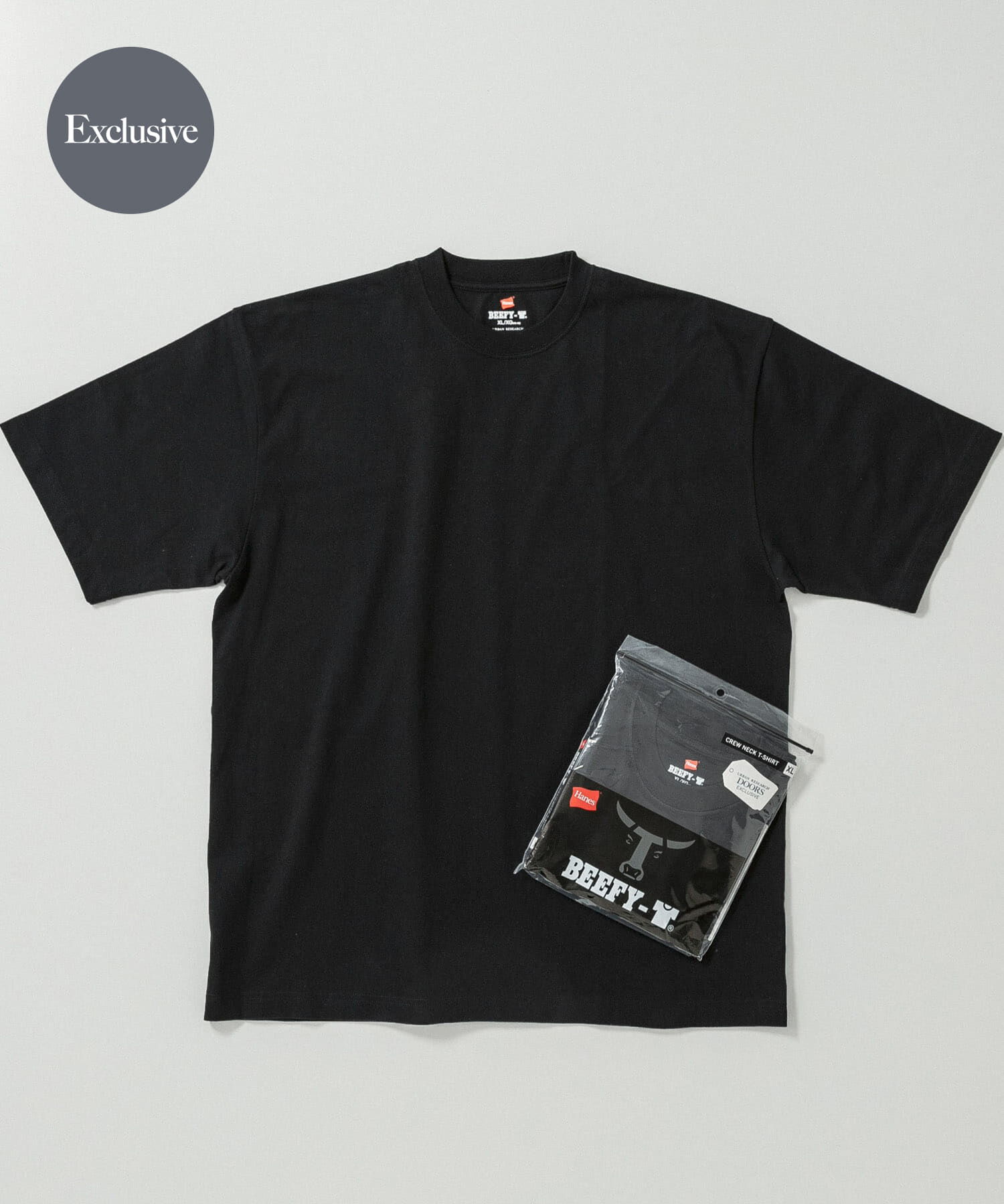 URBAN RESEARCH DOORS「『別注』HANES&times;DOORS　BEEFY-T DOORS FIT SHORT-SLEEVE」|Tシャツ・カットソー|ブラック