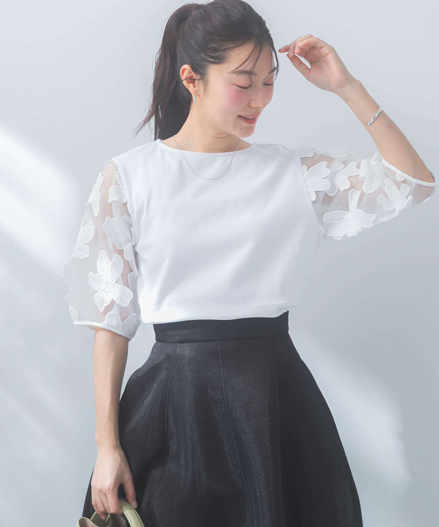 URBAN RESEARCH ROSSO「『WEB限定』フラワードッキングカットソー」|Tシャツ・カットソー|