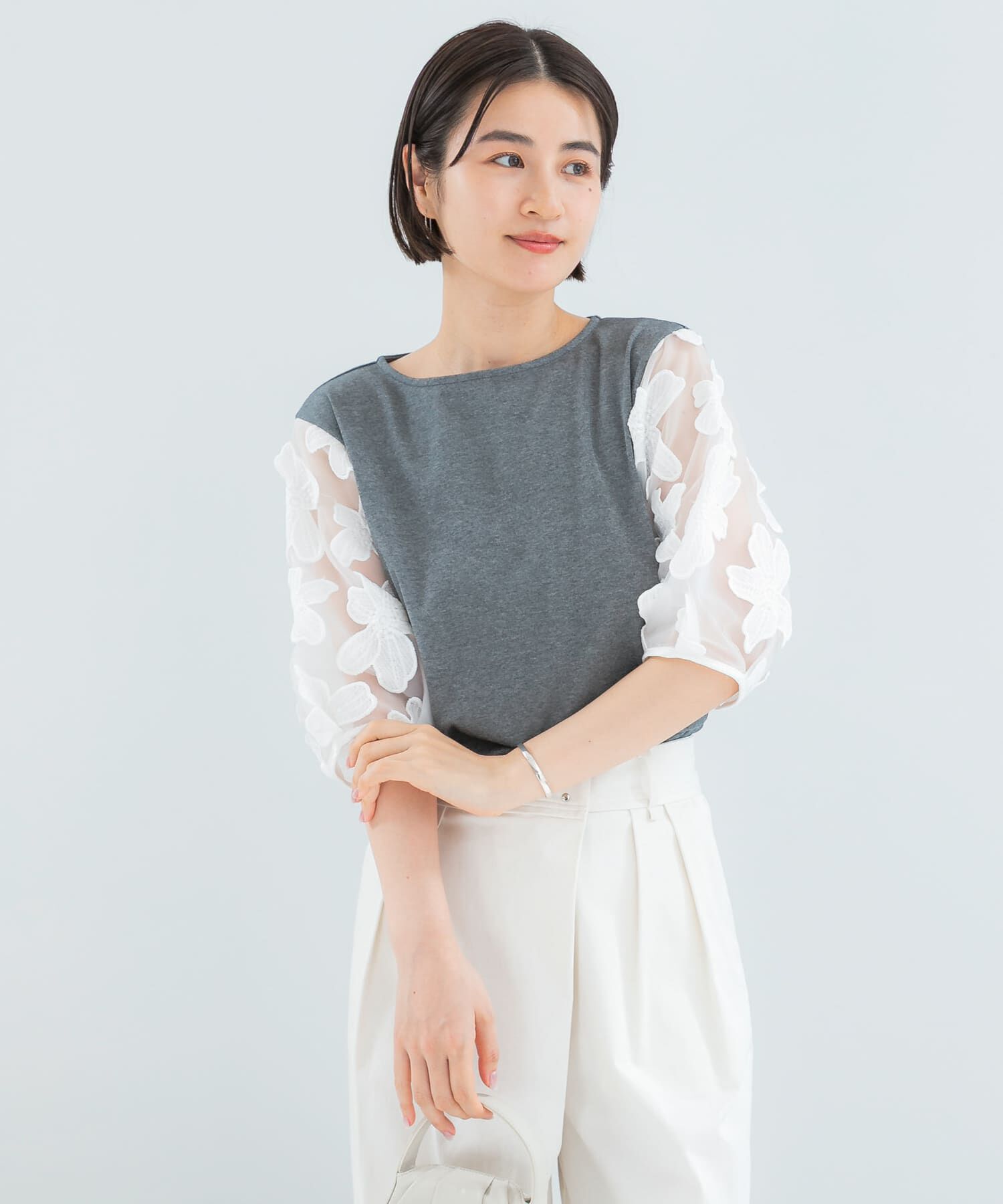URBAN RESEARCH ROSSO「『WEB限定』フラワードッキングカットソー」|Tシャツ・カットソー|