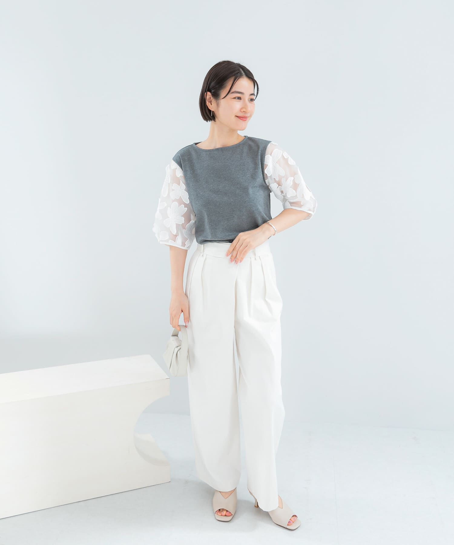 URBAN RESEARCH ROSSO「『WEB限定』フラワードッキングカットソー」|Tシャツ・カットソー|