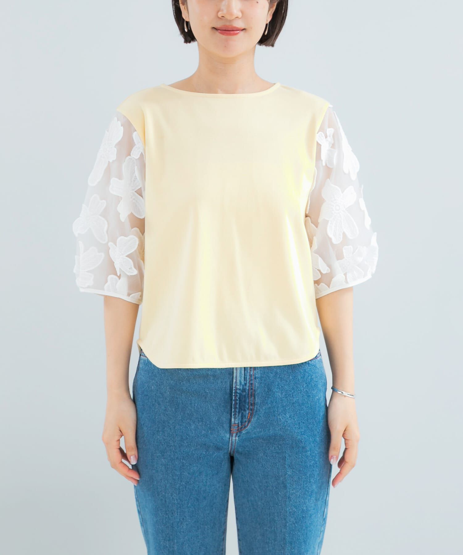 URBAN RESEARCH ROSSO「『WEB限定』フラワードッキングカットソー」|Tシャツ・カットソー|