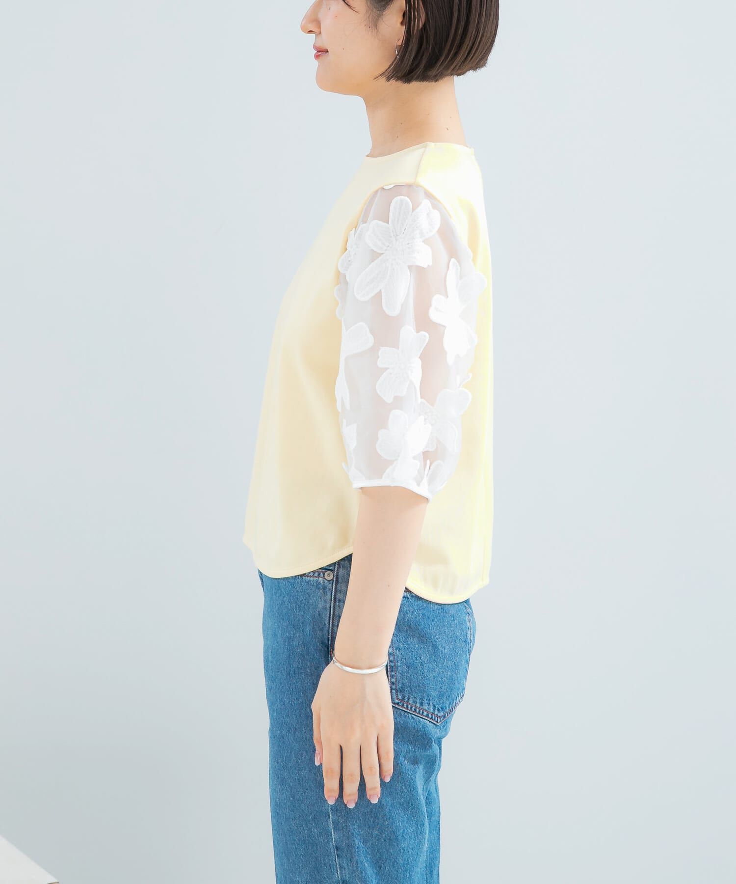 URBAN RESEARCH ROSSO「『WEB限定』フラワードッキングカットソー」|Tシャツ・カットソー|