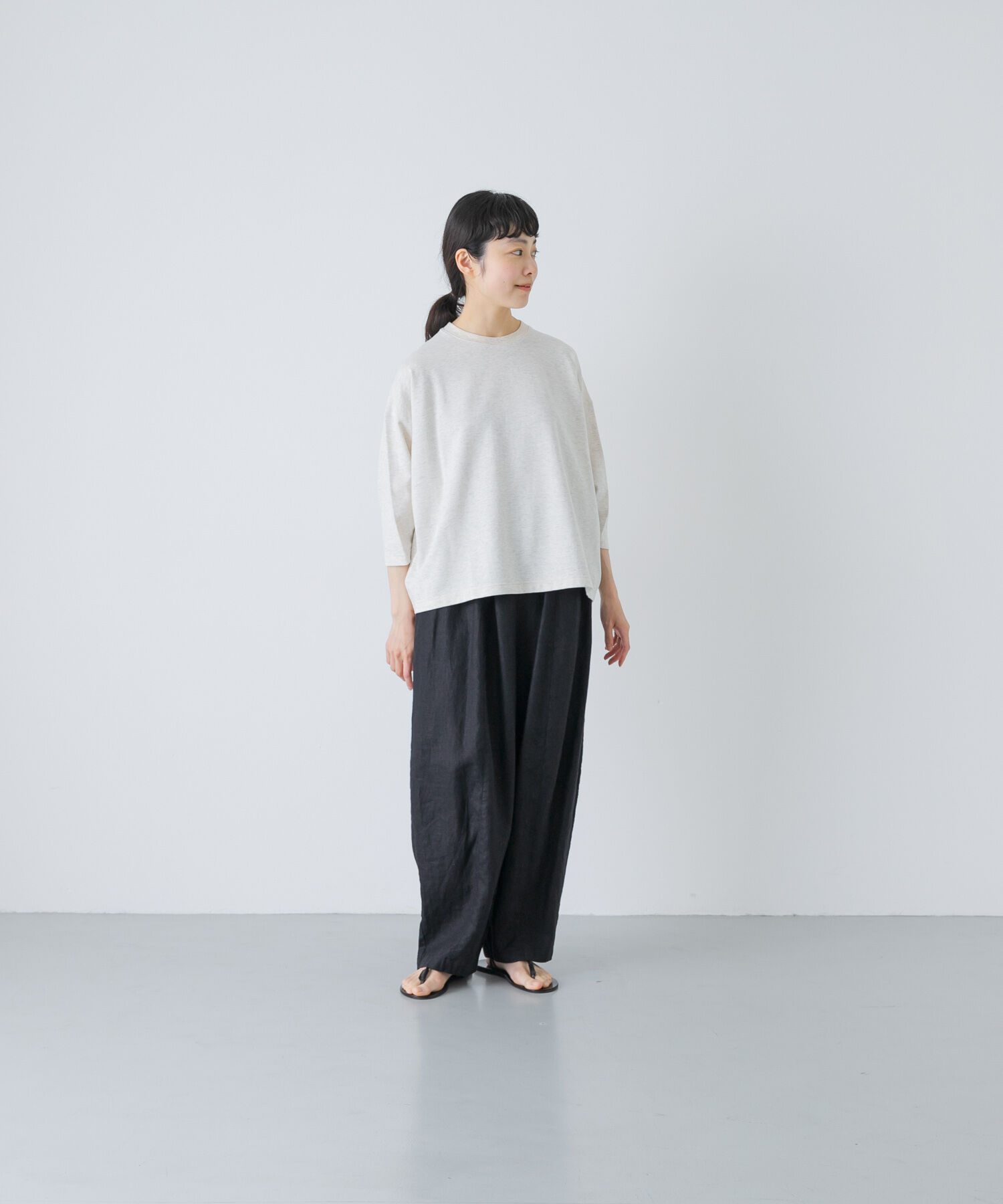 かぐれ「コットンインレー6分袖プルオーバー」|Tシャツ・カットソー|