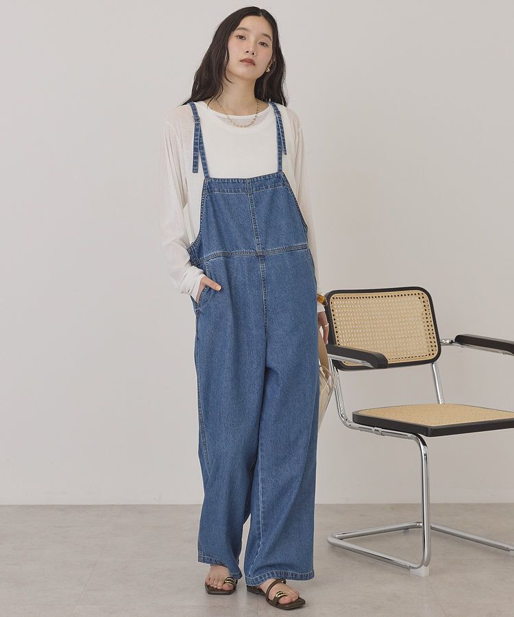 AMERICAN HOLIC「デニムスクエアサロペット」|オールインワン|Indigo