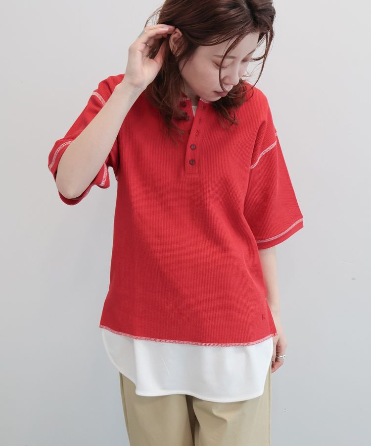 AMERICAN HOLIC「【RUSSELL】ワッフルヘンリーTシャツ」|Tシャツ・カットソー|