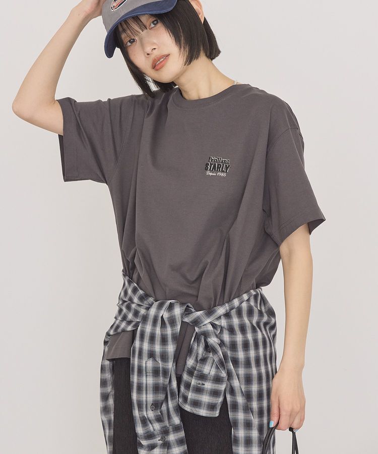 AMERICAN HOLIC「STARLY 刺繍ロゴTシャツ」|Tシャツ・カットソー|Charcoal Gray