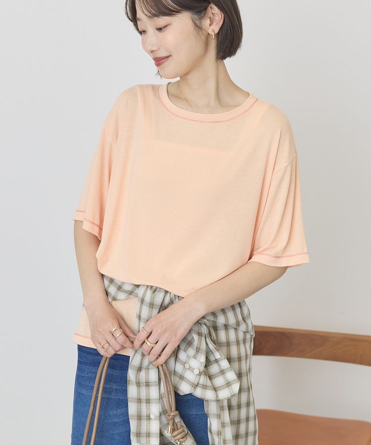 AMERICAN HOLIC「【マルチ機能】配色ステッチルーズTシャツ」|Tシャツ・カットソー|