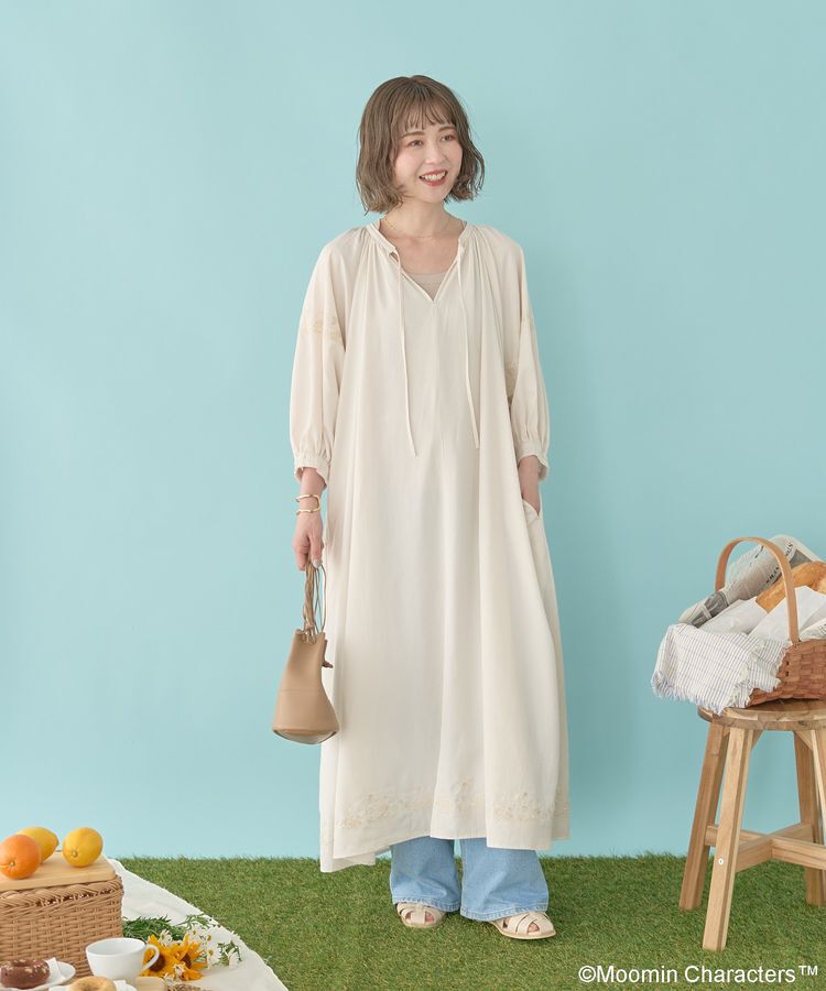 AMERICAN HOLIC「【WEB限定】Moomin 刺繍スキッパーワンピース」|ワンピース|