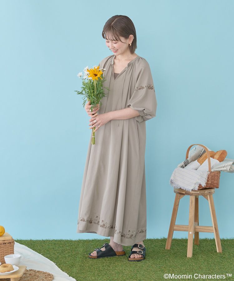 AMERICAN HOLIC「【WEB限定】Moomin 刺繍スキッパーワンピース」|ワンピース|